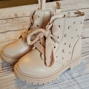 CAT AND JACK LIGHT PINK TODDLER GIRL BOOTS WITH GEMS SIZE 7 EUC